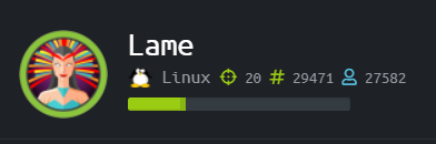 HackTheBox card for the Lame box